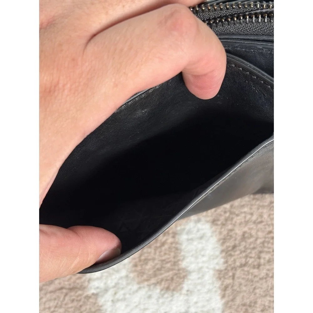 Botkier black Leather Crossbody handbag, Metal Stud Accents
